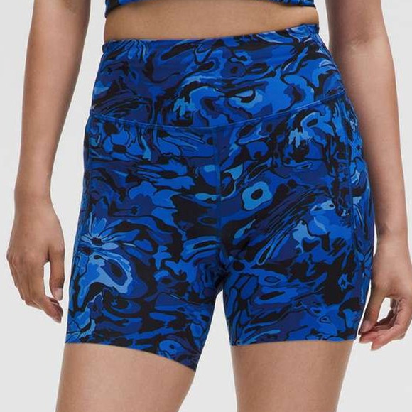 Lululemon Fast Free High-Rise Short 6" 5 Pocket Galactic Cobalt Size 2 NWT - Picture 3 of 11